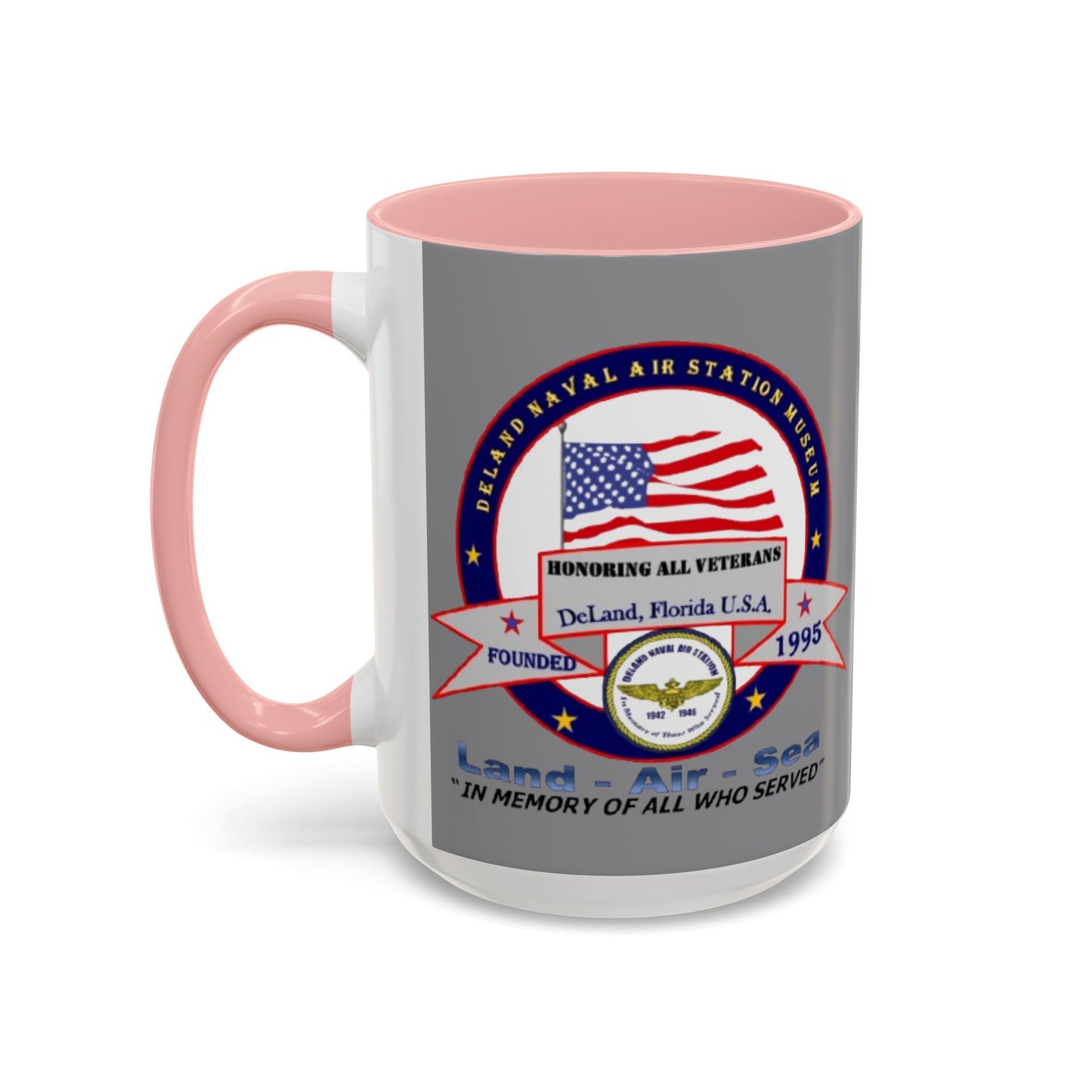 DNASM 2-sided, Founding & Student Art w/WhiteBG Grey Accent Mug by theGreenDragonTavern.shop