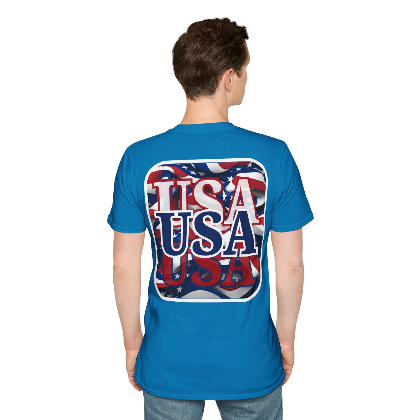 2-sided, Red White and BLUE USA Patriot Dark colors Unisex T-Shirt by theGreenDragonTavern.shop