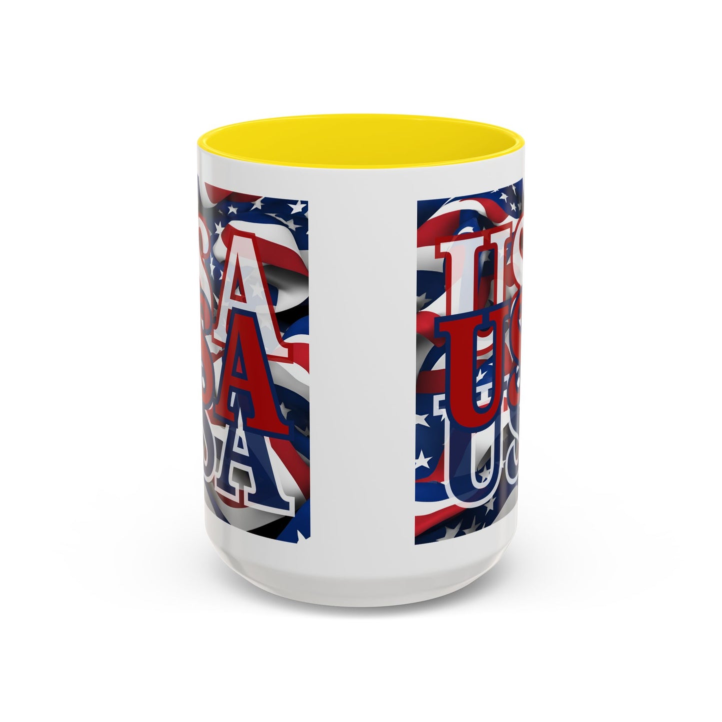 USA Red font Center Patriot White Accent Mug by theGreenDragonTavern.shop