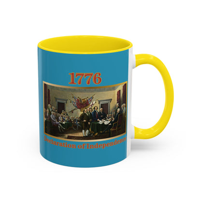 Declaration of Independence Turquoise Accent Mug by theGreenDragonTavern.shop