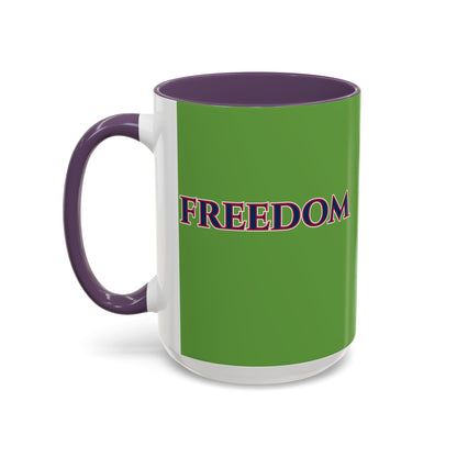 Freedom, Green Accent Mug by theGreenDragonTavern.shop