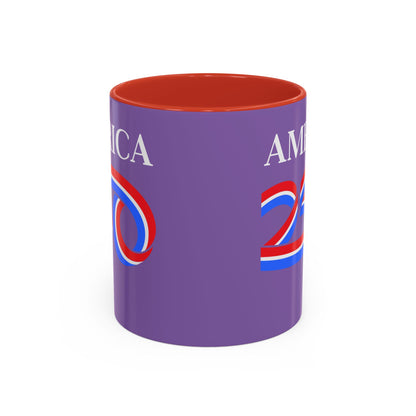 America 250 Light Purple Accent Mug by theGreenDragonTavern.shop