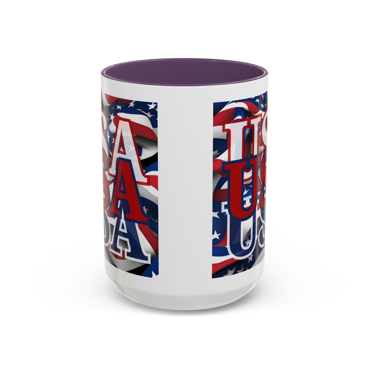 USA Red font Center Patriot White Accent Mug by theGreenDragonTavern.shop