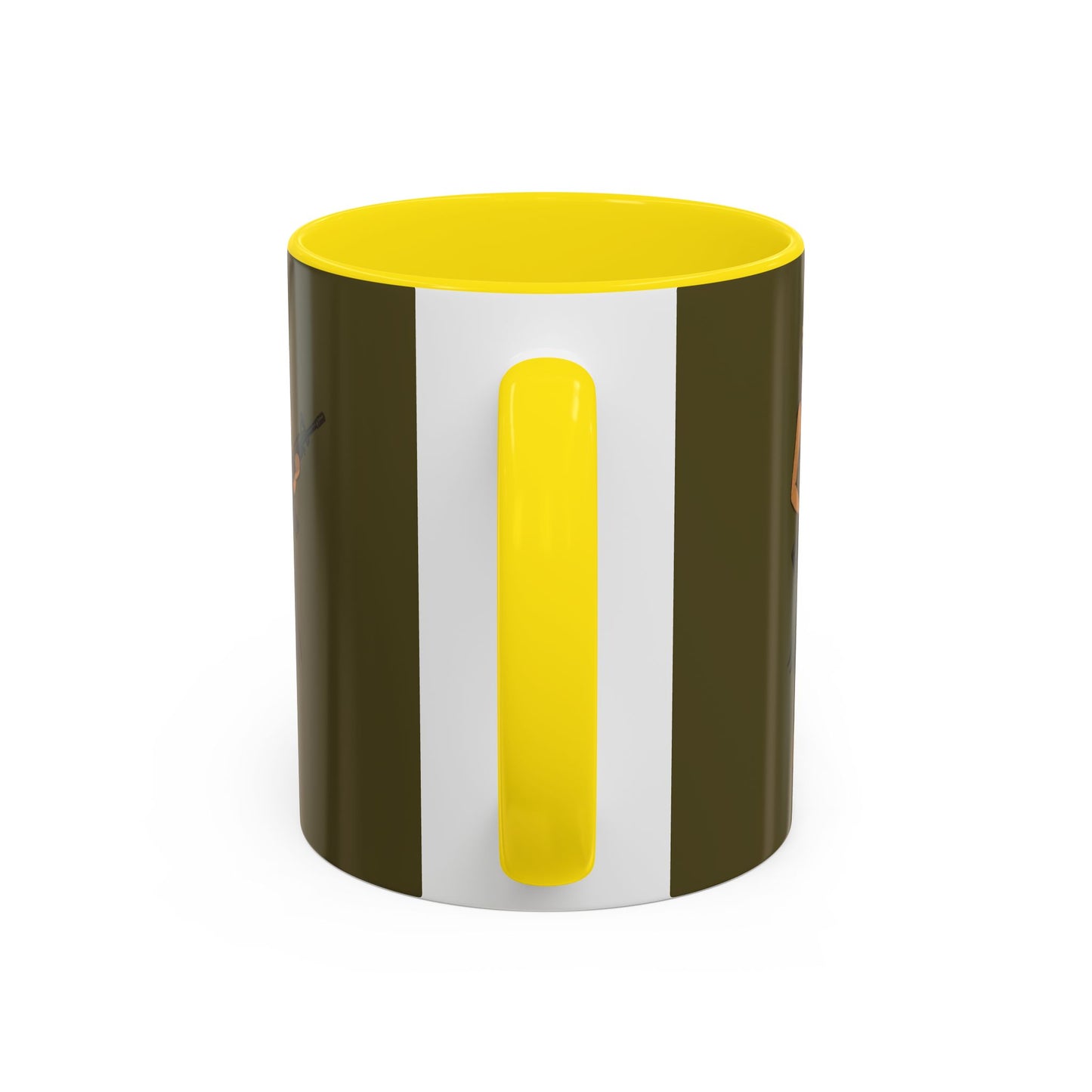 Hula Girl Packin' Heat Dark Green Accent Mug by theGreenDragonTavern.shop