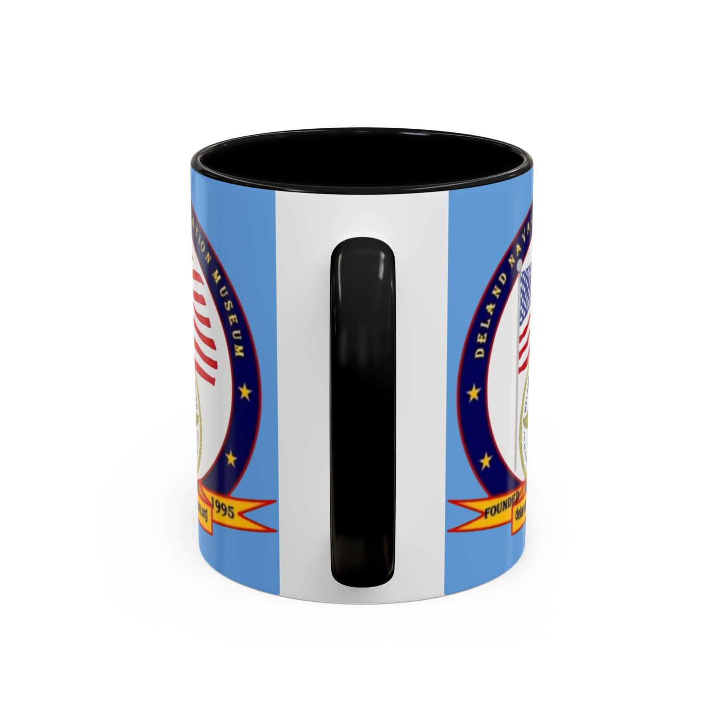 DeLand Naval Air Station Museum Light Blue Accent Mug by theGreenDragonTavern.shop