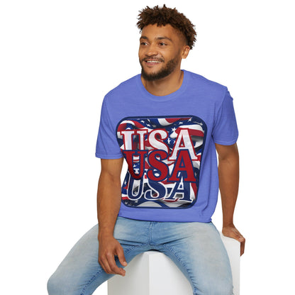 RED White and Blue USA Patriot Light colors Unisex T-Shirt by theGreenDragonTavern.shop