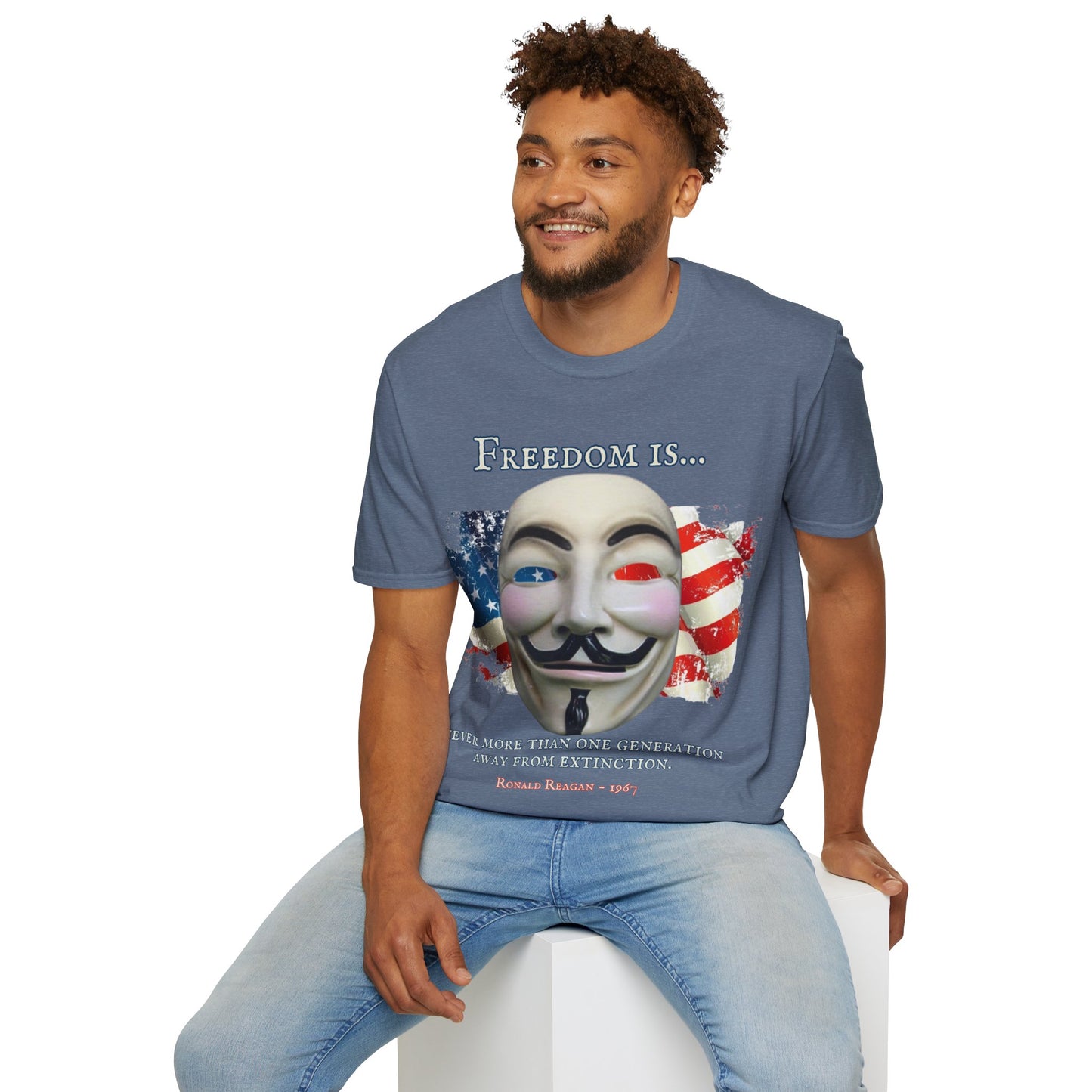 Ronald Reagan Freedom Vendetta Dark colors Unisex T-Shirt by theGreenDragonTavern.shop