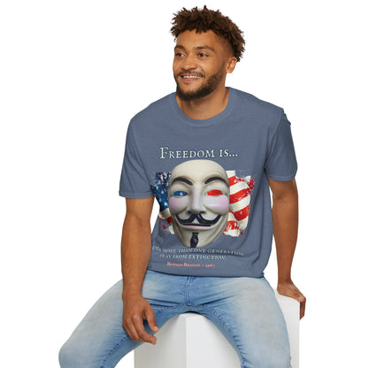 Ronald Reagan Freedom Vendetta Dark colors Unisex T-Shirt by theGreenDragonTavern.shop