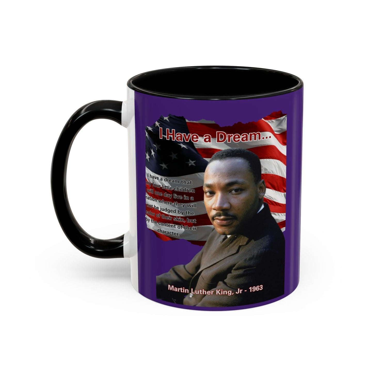 "I Have a Dream" MLKJr Purple Accent Mug by theGreenDragonTavern.shop
