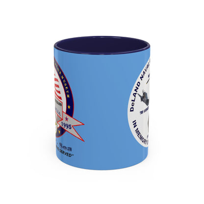 DNASM 2-sided, Founding & Student Art w/WhiteBG Light Blue Accent Mug by theGreenDragonTavern.shop