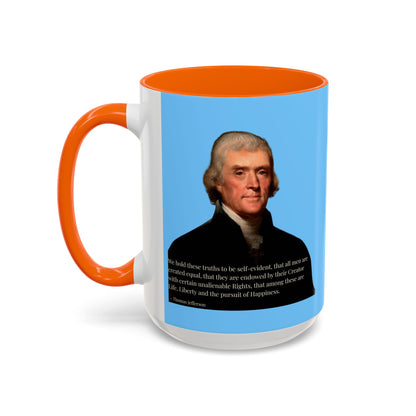 We hold these truths to be self-evident Light Blue Accent Mug by theGreenDragonTavern.shop