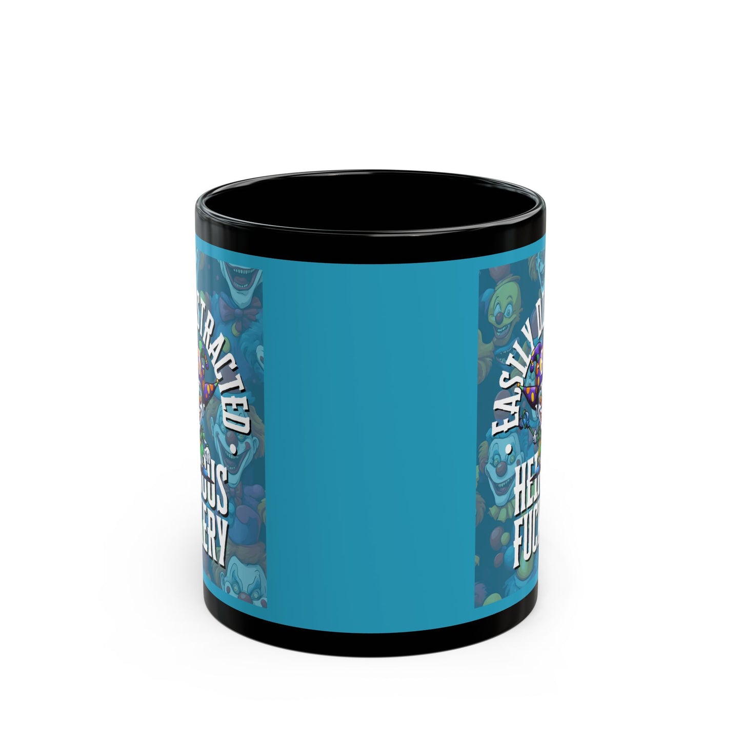 Easily Distracted by Heinous Fuckery Little Jinx Turquoise Mug by theGreenDragonTavern.shop