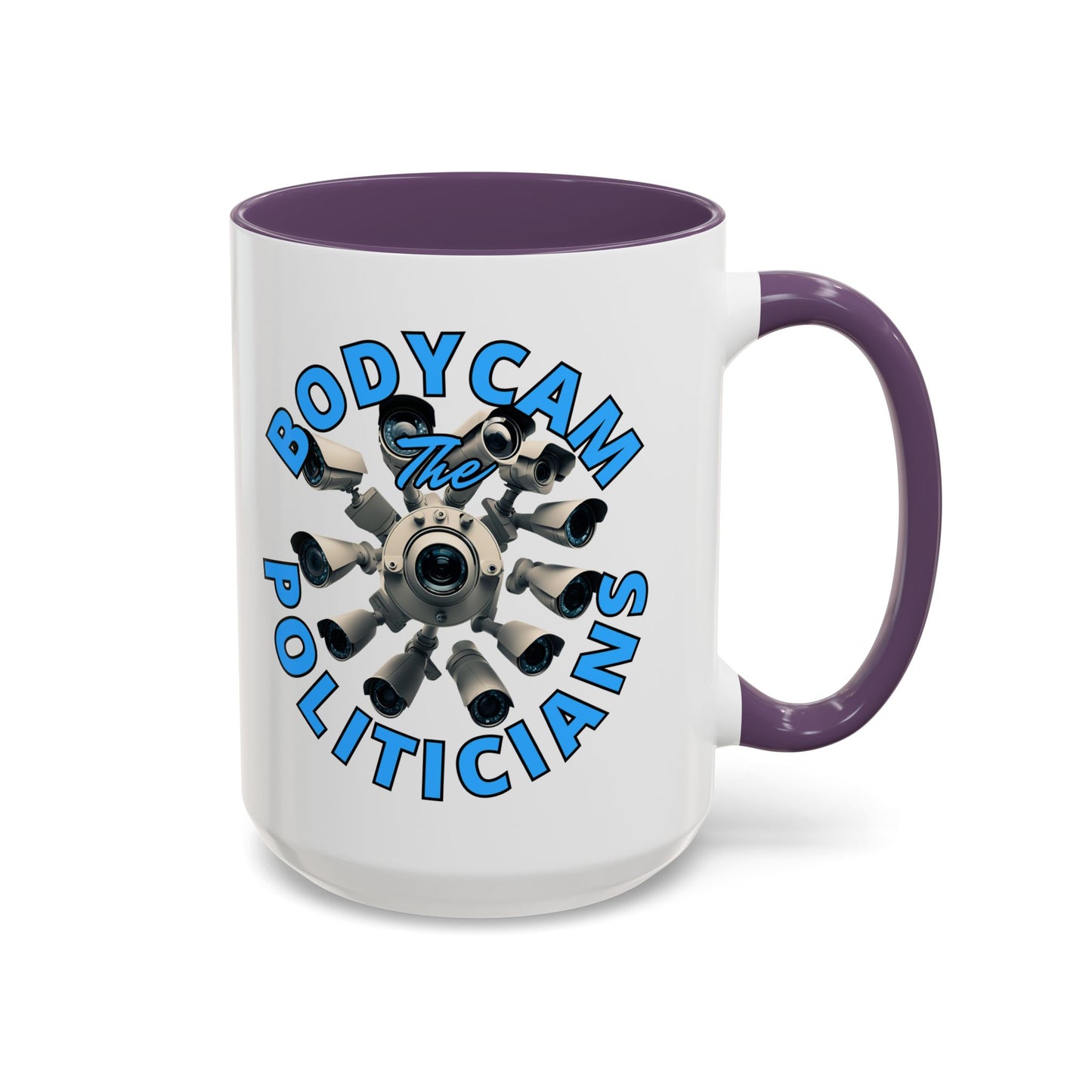 Bodycam the Politicians Cameras White Accent Mug by theGreenDragonTavern.shop