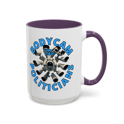 Bodycam the Politicians Cameras White Accent Mug by theGreenDragonTavern.shop