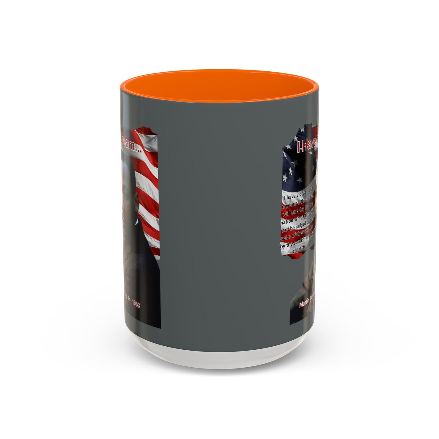 "I Have a Dream" MLKJr Grey Accent Mug by theGreenDragonTavern.shop