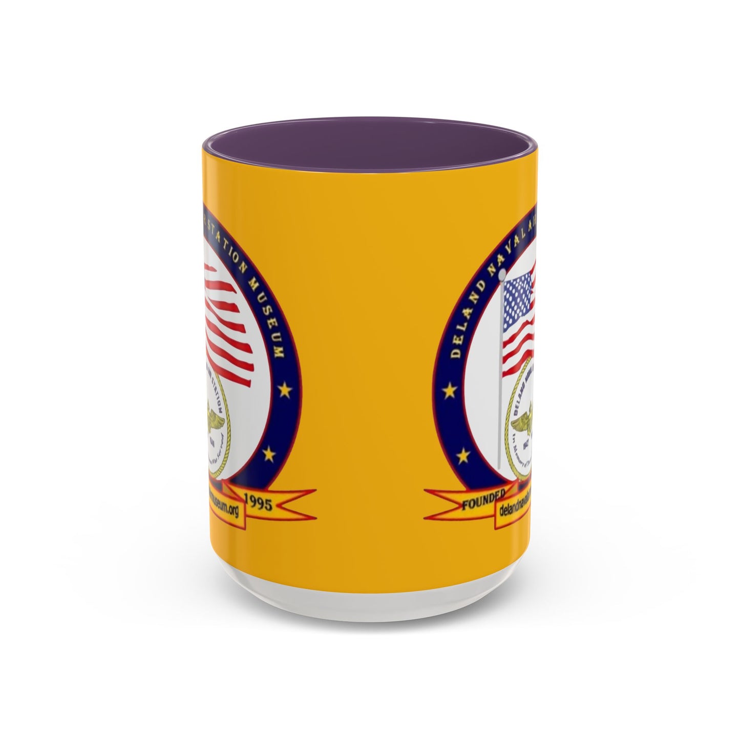 DeLand Naval Air Station Museum Yellow Accent Mug by theGreenDragonTavern.shop