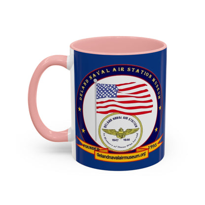 DeLand Naval Air Station Museum Blue Accent Mug by theGreenDragonTavern.shop