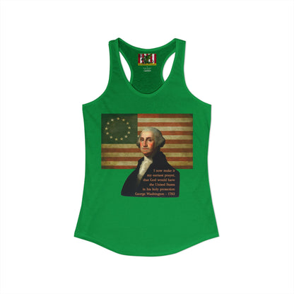 Washington's Earnest Prayer Women's Racerback Tank Top by theGreenDragonTavern.shop