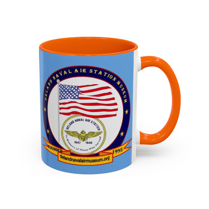 DeLand Naval Air Station Museum Light Blue Accent Mug by theGreenDragonTavern.shop