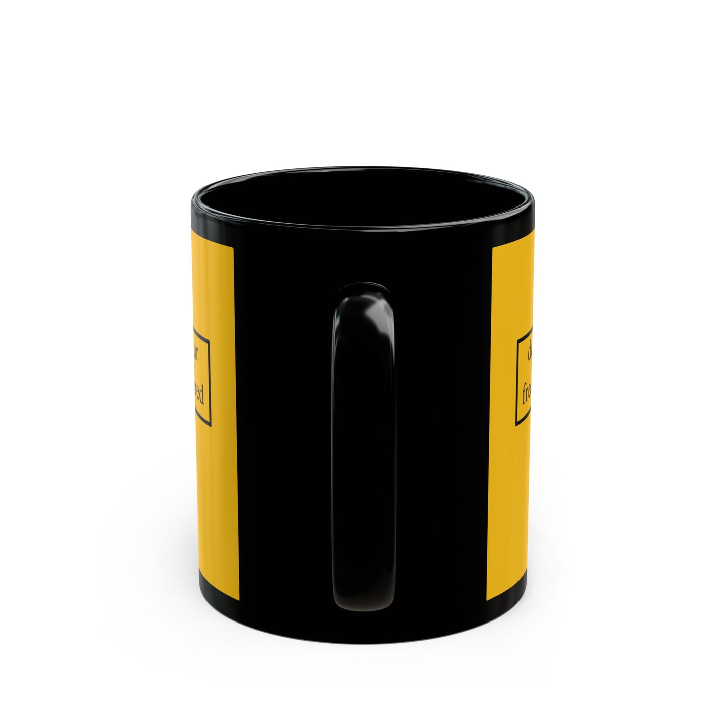 don't assume your freedoms are assured Black font Yellow Mug by theGreenDragonTavern.shop