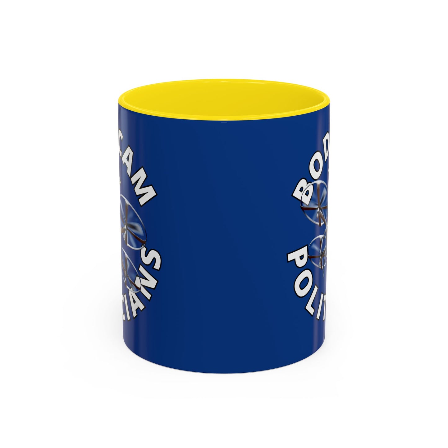 Bodycam the Politicians Drone Dark Blue Accent Mug by theGreenDragonTavern.shop