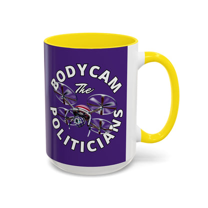 Bodycam the Politicians Drone Dark Purple Accent Mug by theGreenDragonTavern.shop