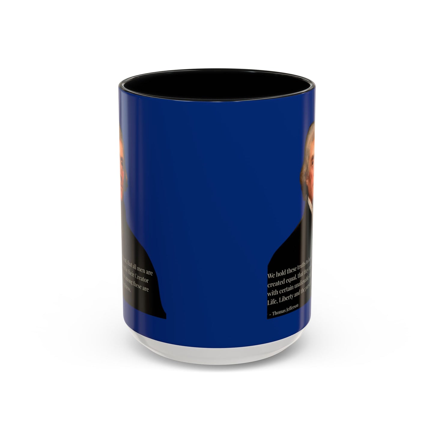 We hold these truths to be self-evident Dark Blue Accent Mug by theGreenDragonTavern.shop