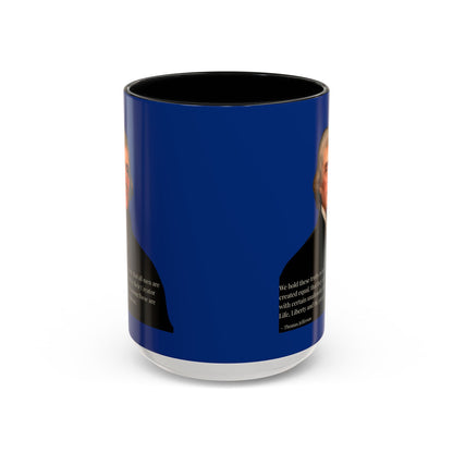 We hold these truths to be self-evident Dark Blue Accent Mug by theGreenDragonTavern.shop