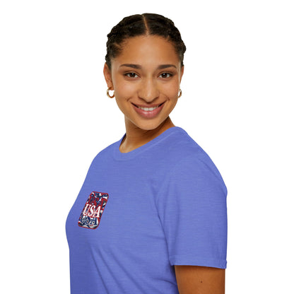 2-sided, Red WHITE and Blue USA Patriot Light colors Unisex T-Shirt by theGreenDragonTavern.shop