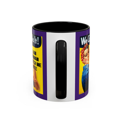 I Am Woman Watch Me Vote Rosie Dark Purple Accent Mug by theGreenDragonTavern.shop