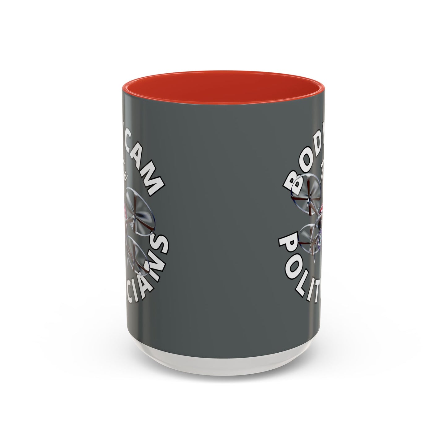 Bodycam the Politicians Drone Grey Accent Mug by theGreenDragonTavern.shop
