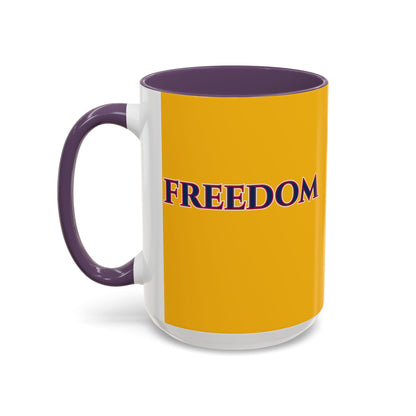 Freedom, Yellow Accent Mug by theGreenDragonTavern.shop