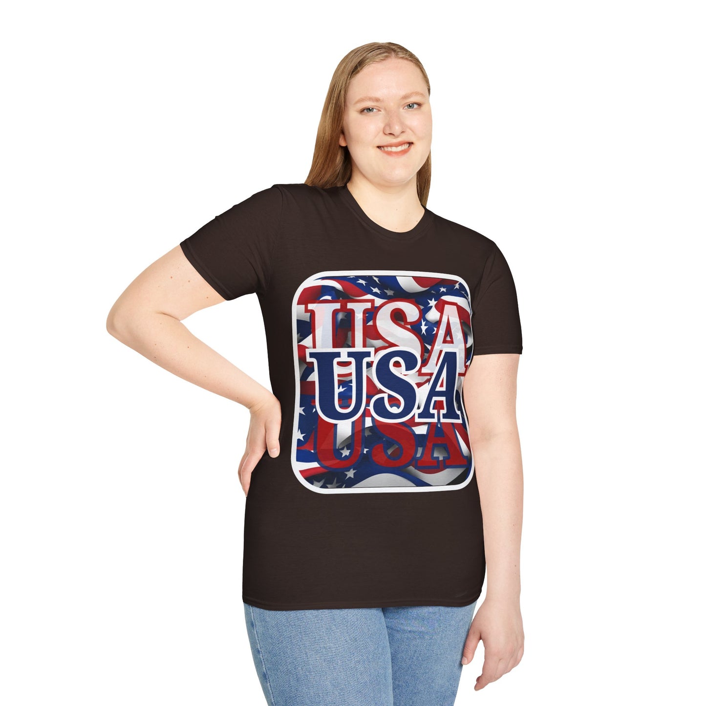 Red White and BLUE USA Patriot Dark colors Unisex T-Shirt by theGreenDragonTavern.shop