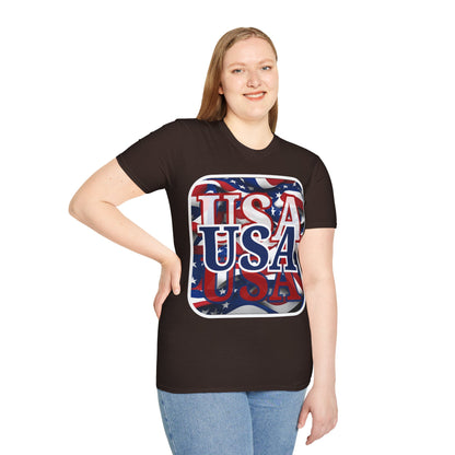 Red White and BLUE USA Patriot Dark colors Unisex T-Shirt by theGreenDragonTavern.shop