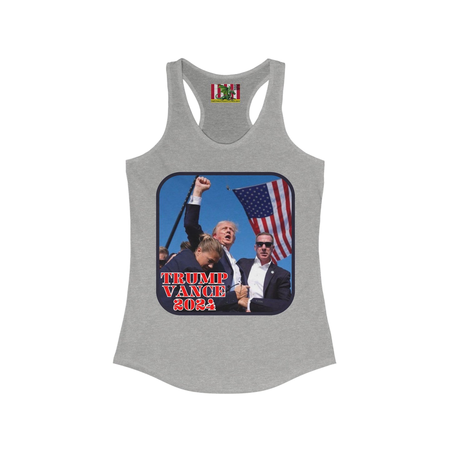 Trump and Vance 2024 Women's Racerback Tank Top by theGreenDragonTavern.shop