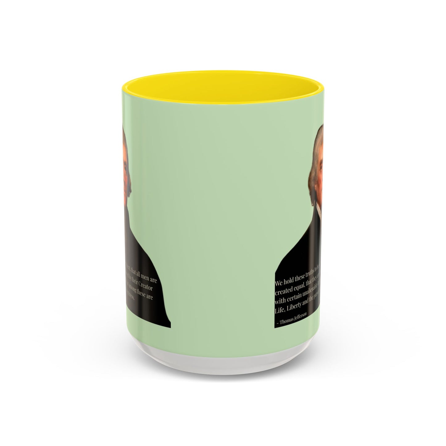 We hold these truths to be self-evident Light Green Accent Mug by theGreenDragonTavern.shop