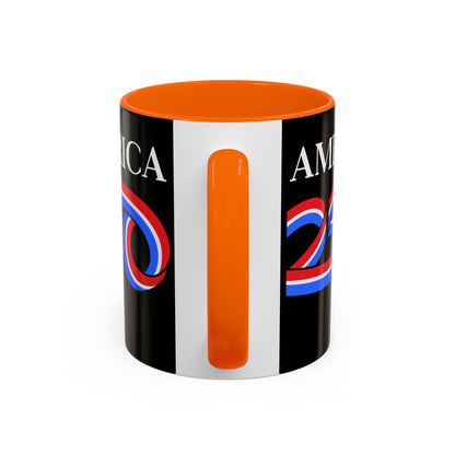America 250 Black Accent Mug by theGreenDragonTavern.shop