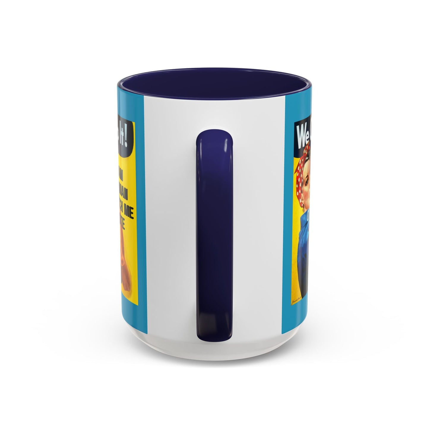 I Am Woman Watch Me Vote Rosie Turquoise Accent Mug by theGreenDragonTavern.shop