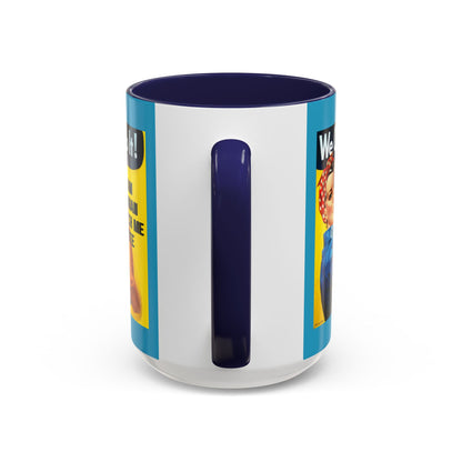 I Am Woman Watch Me Vote Rosie Turquoise Accent Mug by theGreenDragonTavern.shop