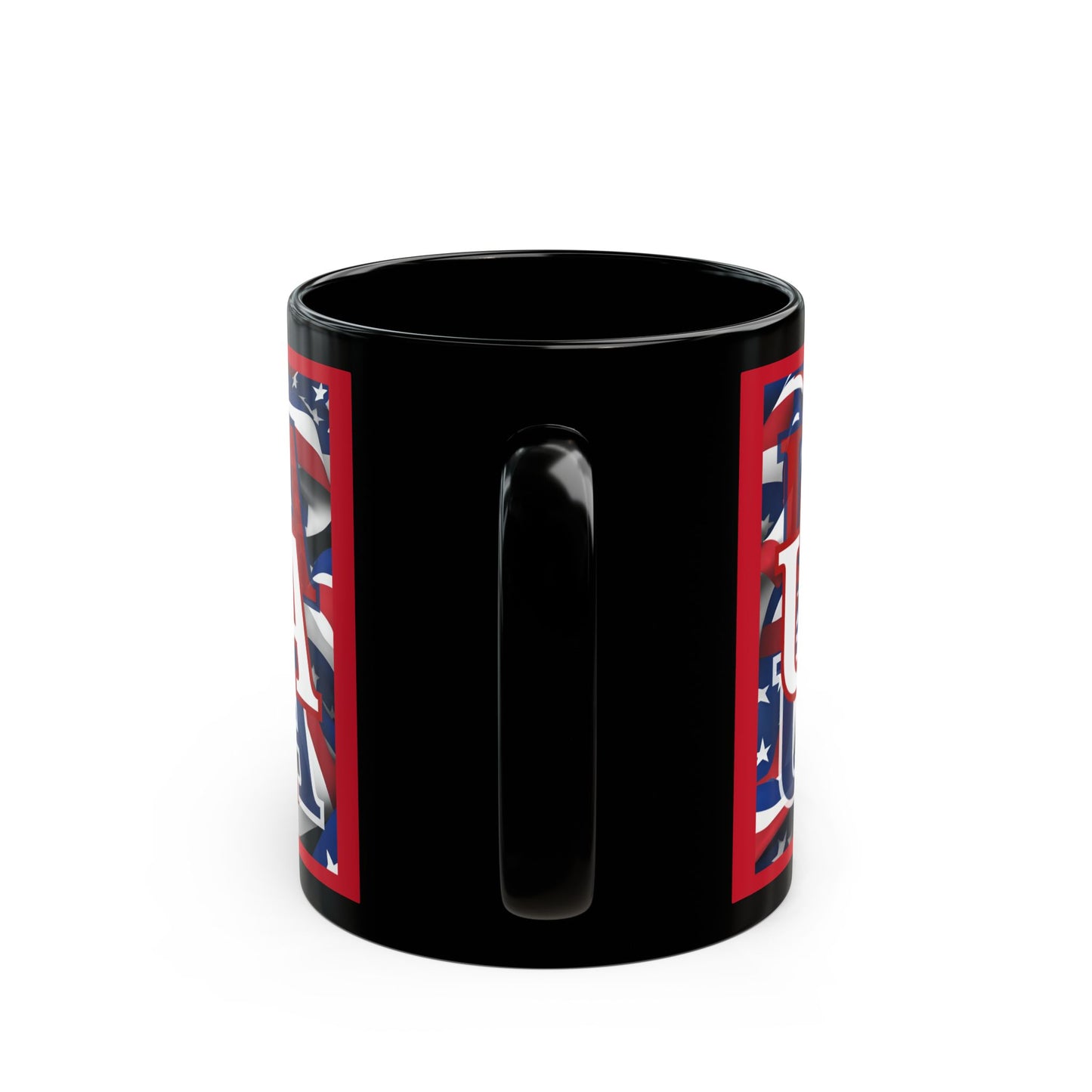 USA White font Center Patriot Red Mug by theGreenDragonTavern.shop