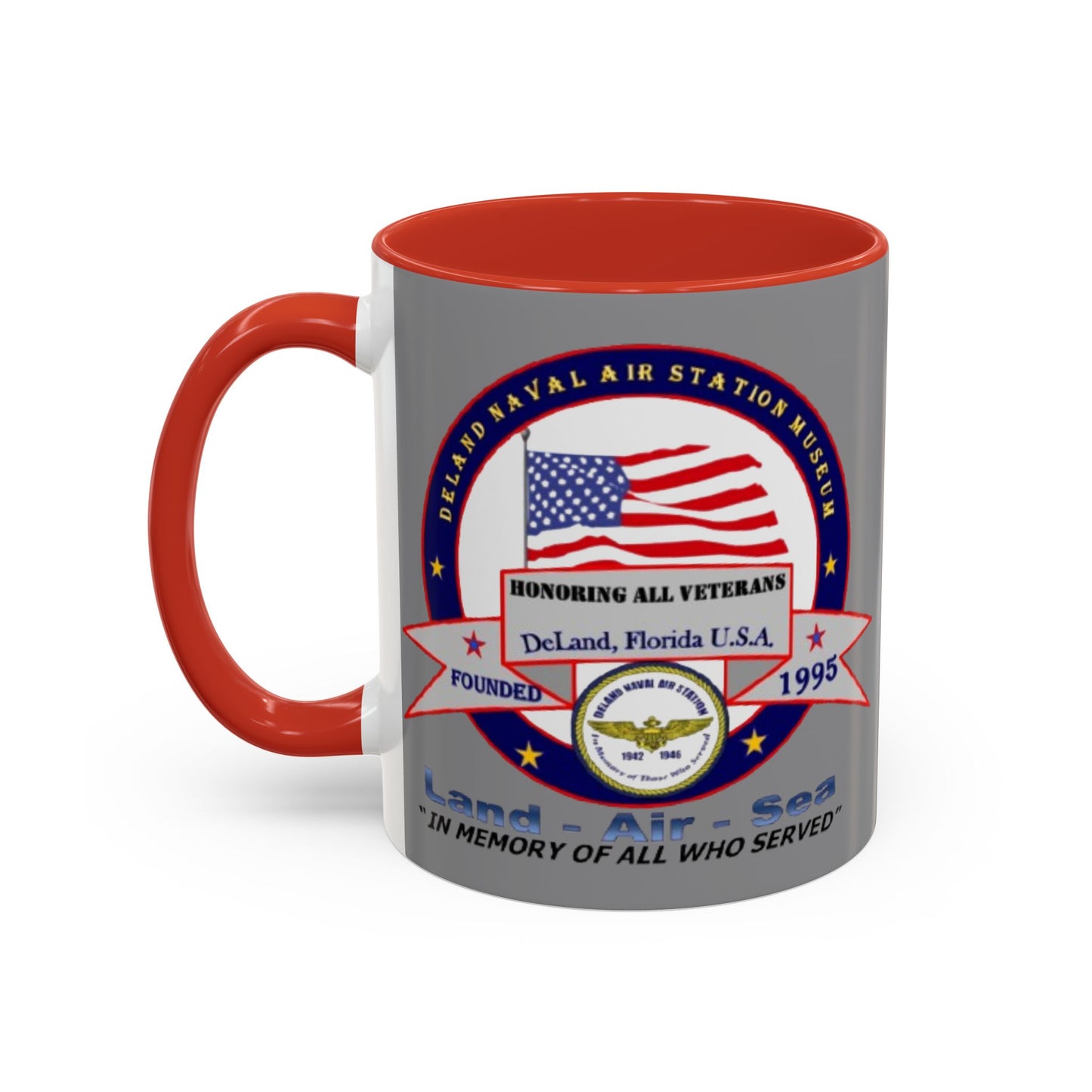 DNASM 2-sided, Founding & Student Art w/WhiteBG Grey Accent Mug by theGreenDragonTavern.shop