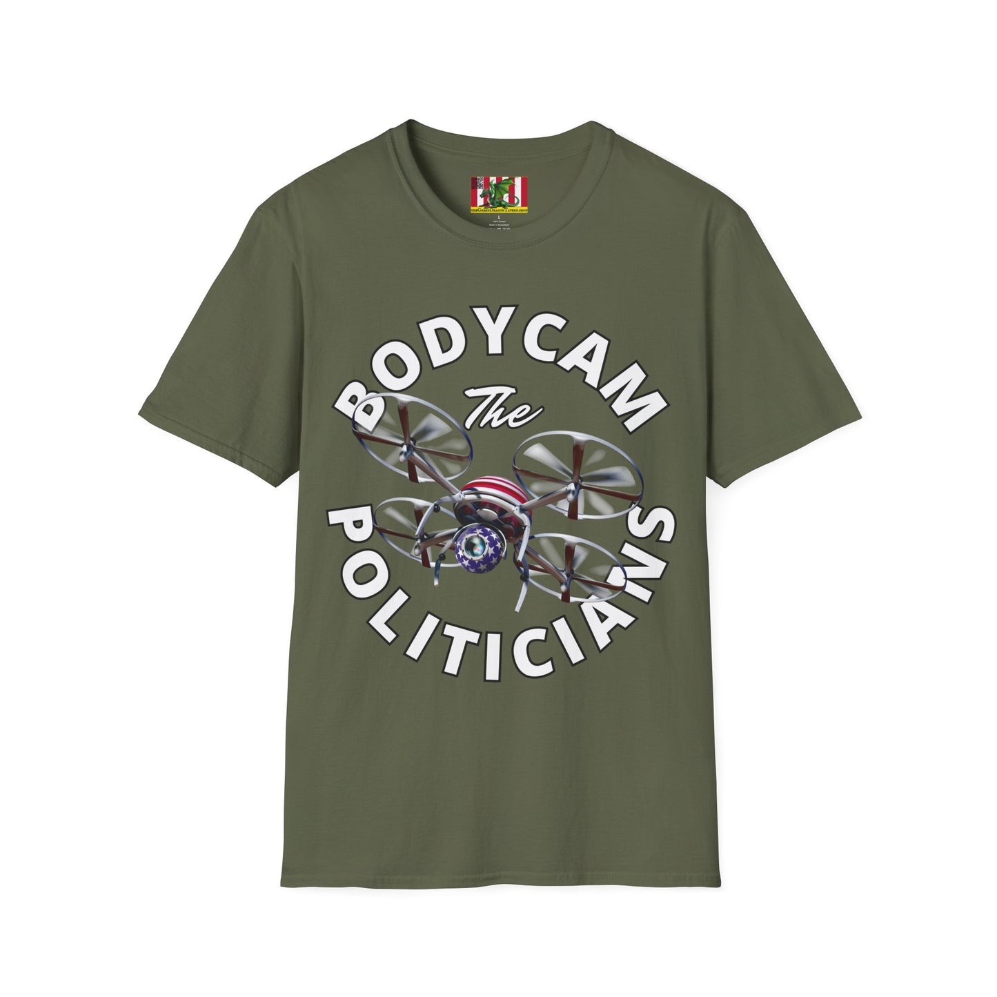 Bodycam the Politicians Drone Dark colors Unisex T-Shirt by theGreenDragonTavern.shop