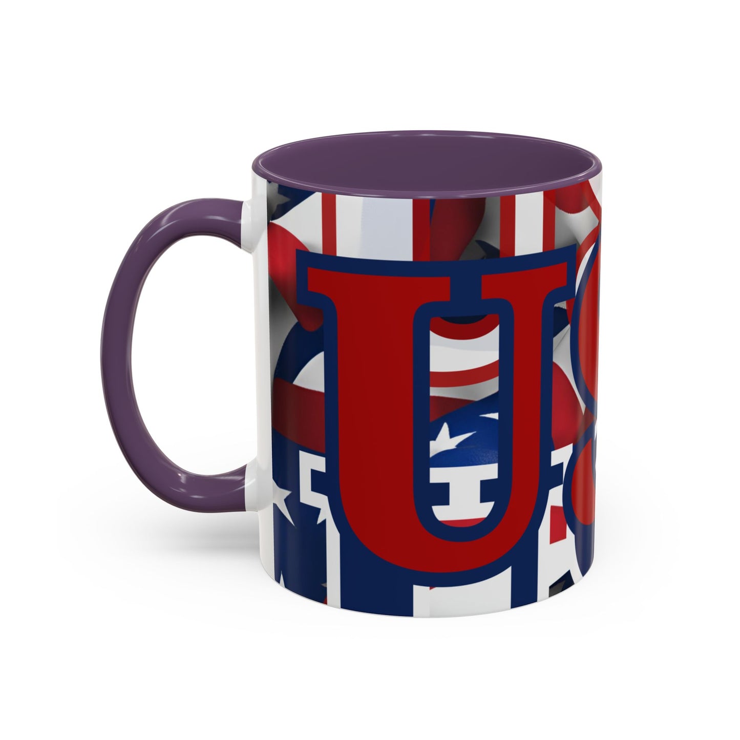 USA! USA! USA Red font Patriot Blue Accent Mug by theGreenDragonTavern.shop