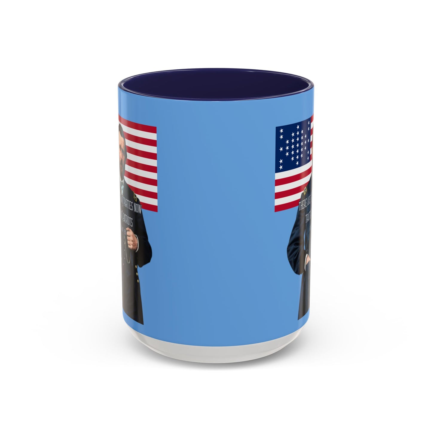"Traitors and Patriots" Ulysses Grant Light Blue Accent Mug by theGreenDragonTavern.shop