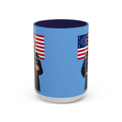 "Traitors and Patriots" Ulysses Grant Light Blue Accent Mug by theGreenDragonTavern.shop