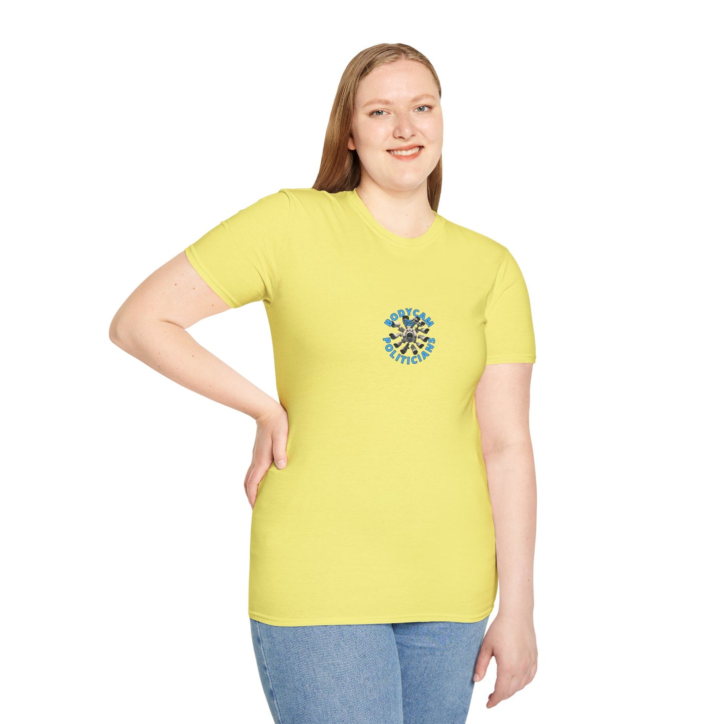 2-sided, Bodycam the Politicians Cameras Light colors Unisex T-Shirt by theGreenDragonTavern.shop