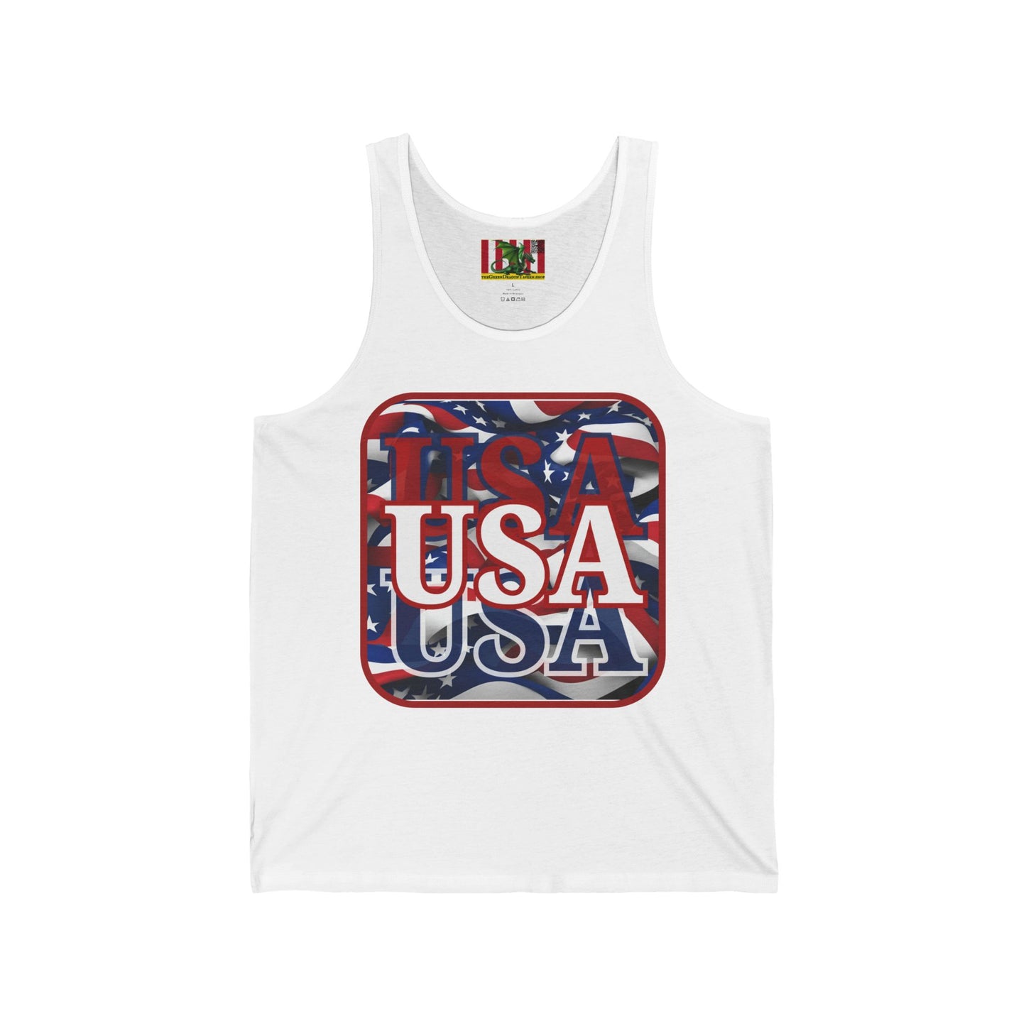 Red WHITE and Blue USA Patriot Unisex Jersey Tank Top by theGreenDragonTavern.shop