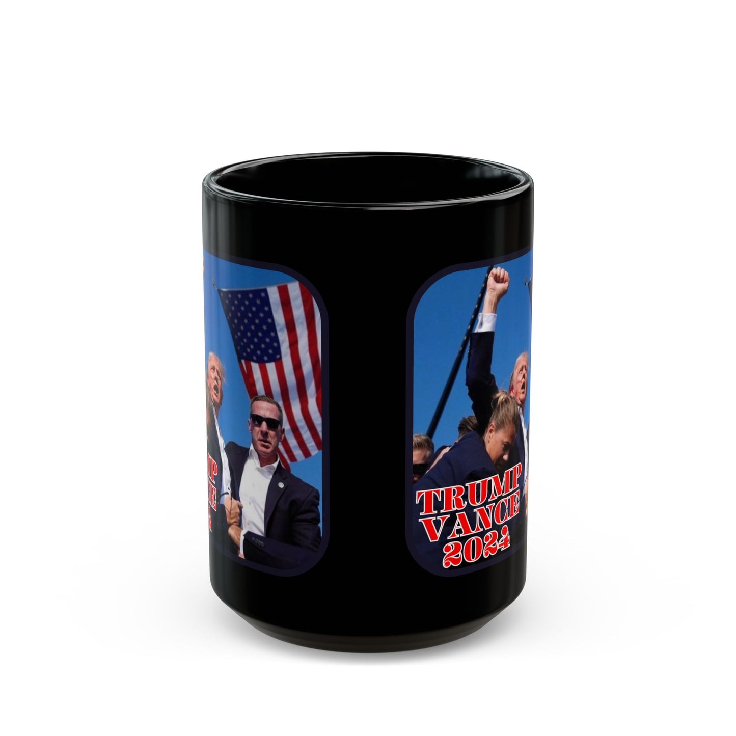 Trump and Vance 2024 Black Mug by theGreenDragonTavern.shop