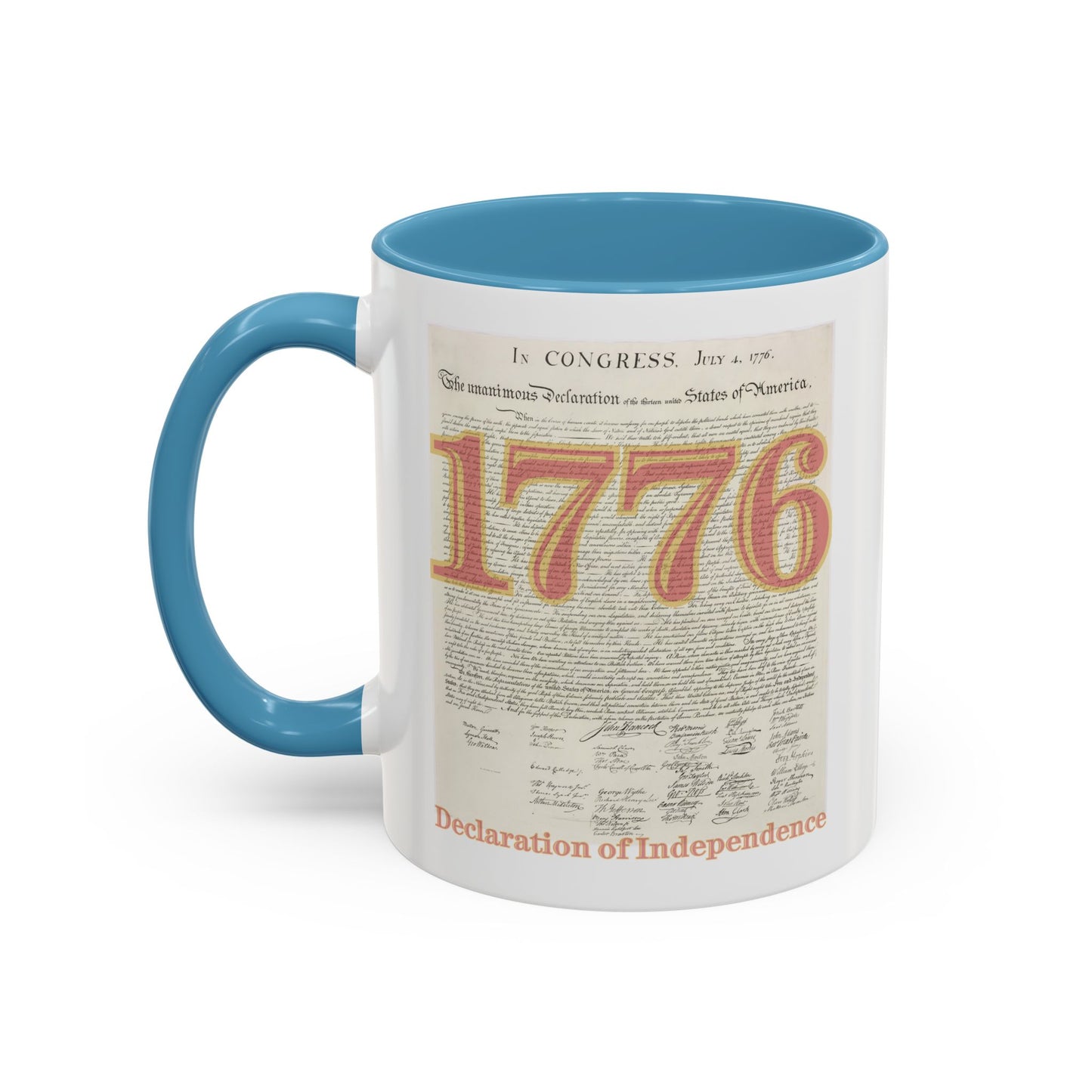Declaration of Independence White Accent Mug by theGreenDragonTavern.shop
