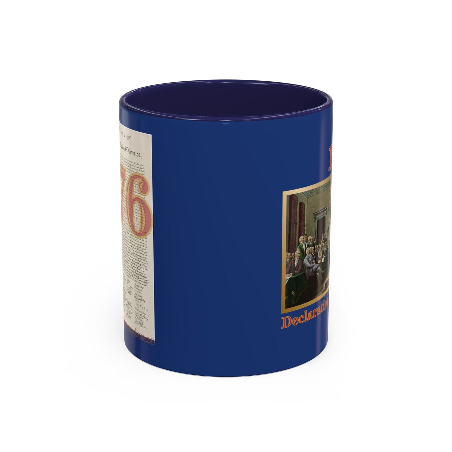 Declaration of Independence Dark Blue Accent Mug by theGreenDragonTavern.shop